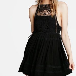 Free People Emily Crocheted Illusion Fit + Flare Dress